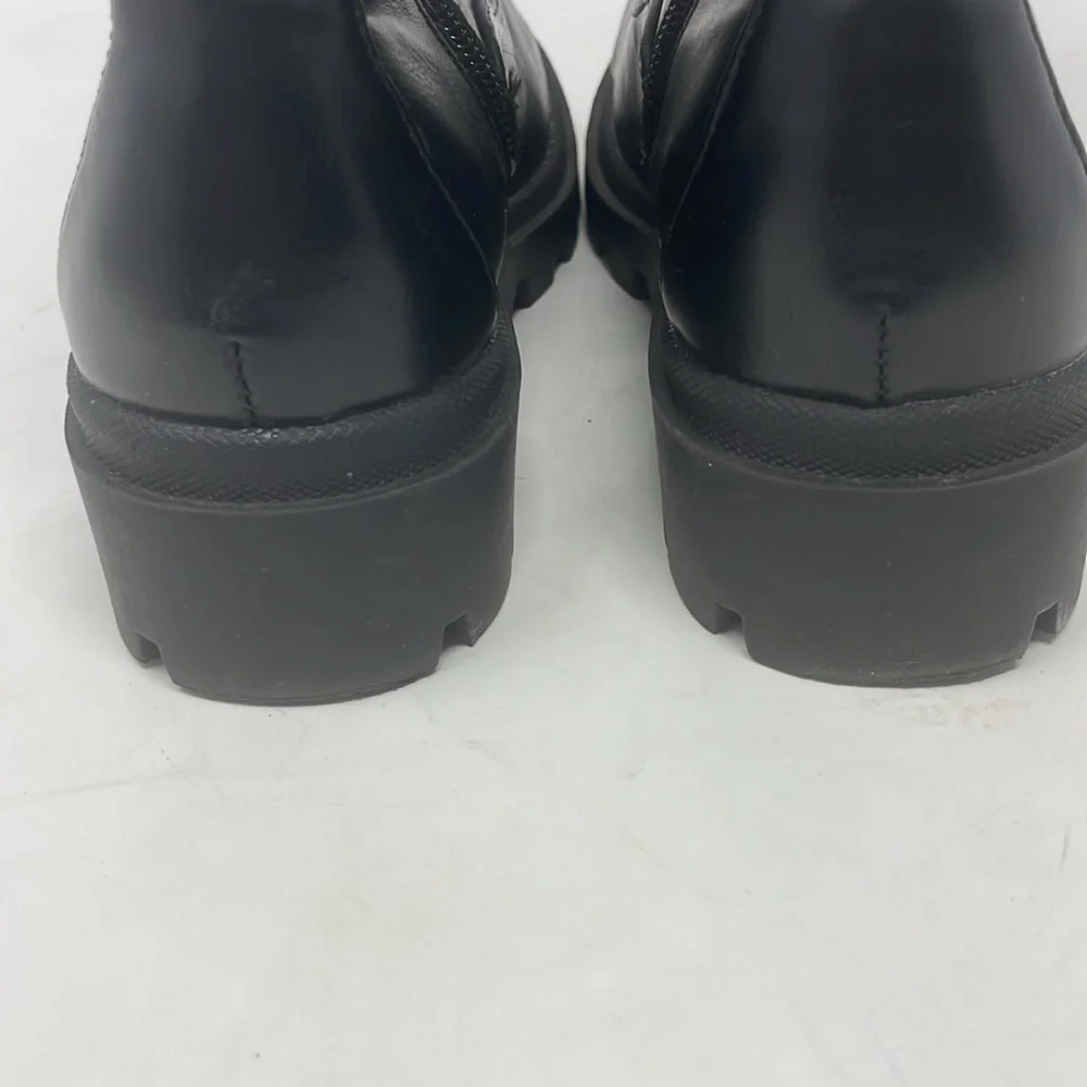 Steve Madden Girl’s Black Moto Lace-Up Boots Size 1 Excellent Condition